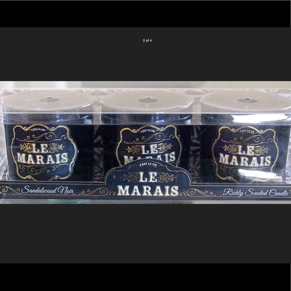 DW HOME CANDLE LE MARAIS SANDALWOOD NOIR SET OF 3 NEW - Picture 2 of 4